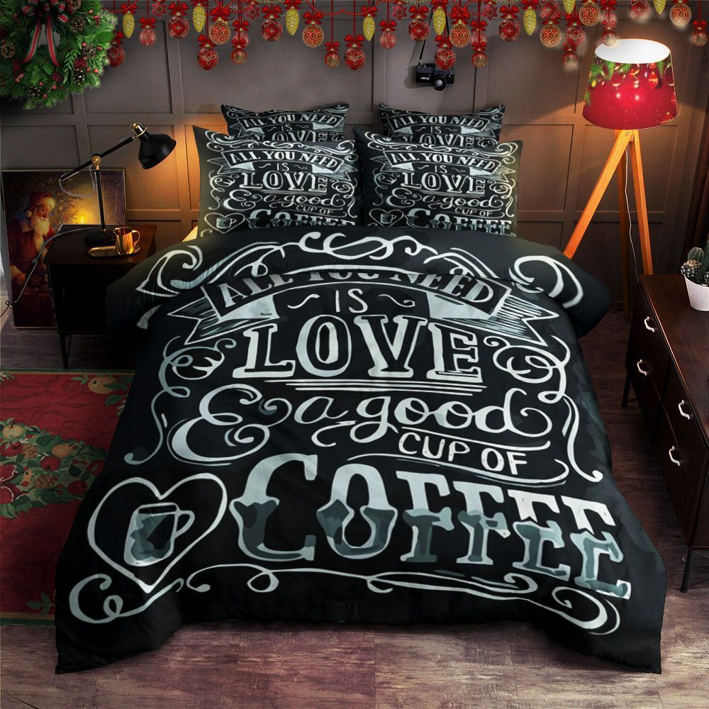 Coffee Typography Bedding Set