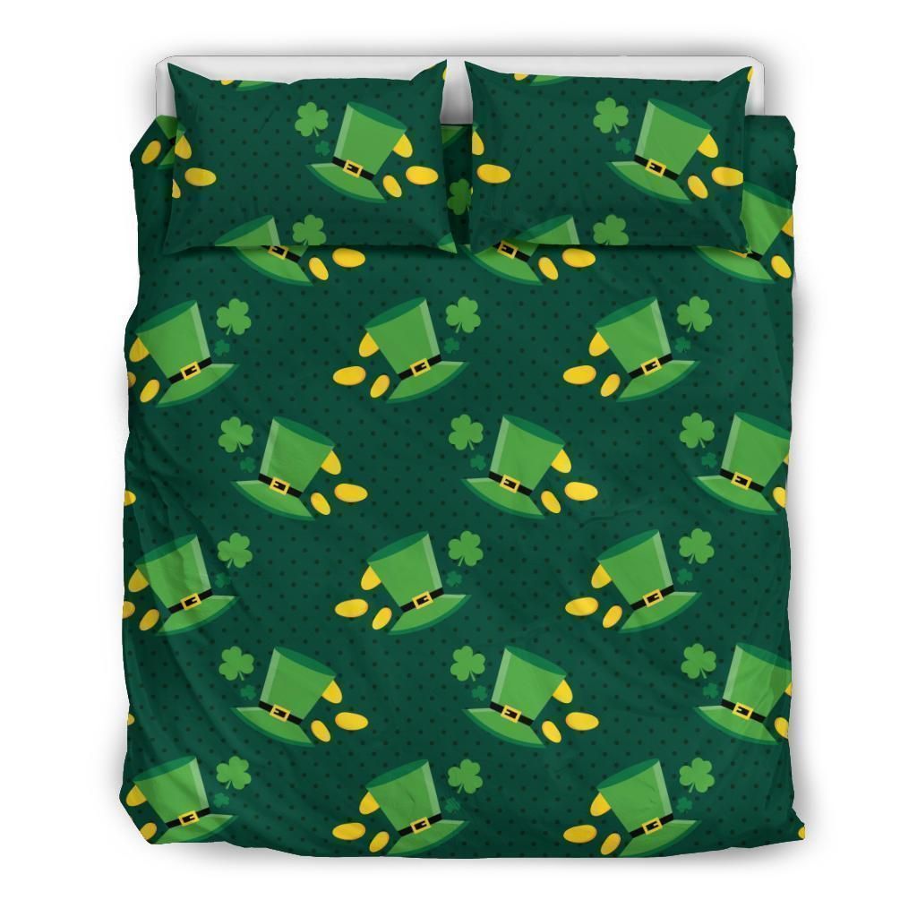 Coins With Clover Top Hat St Patrick’s Day Bedding Set