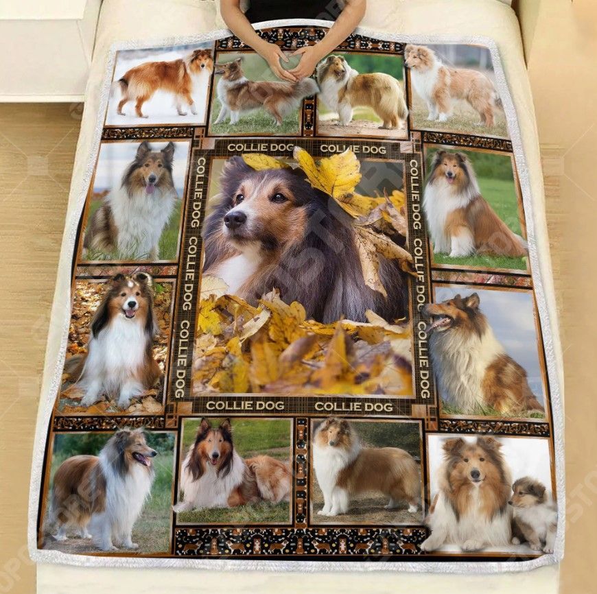 Collie Dog Sherpa Fleece Blanket