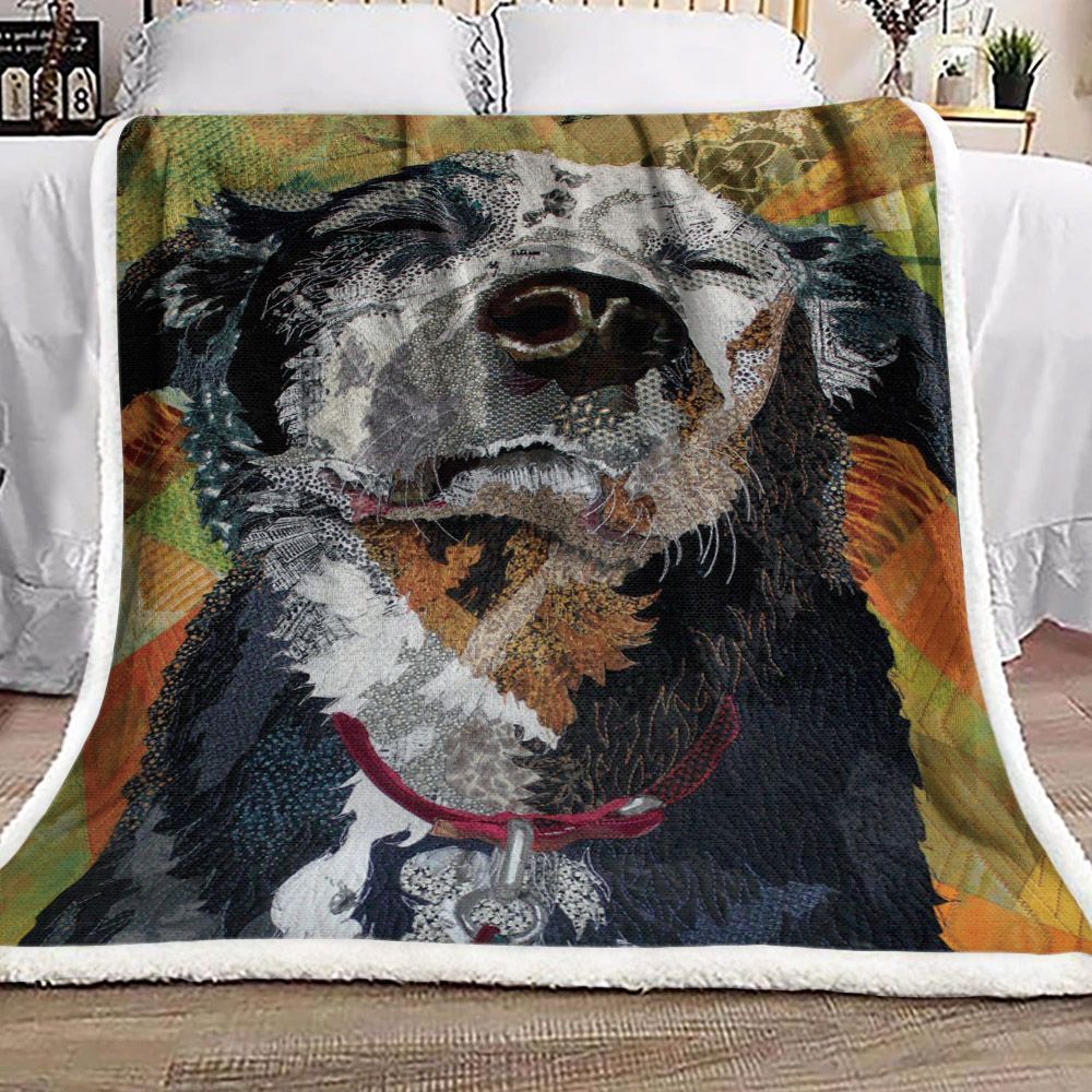 Collie Dog Sherpa Fleece Blanket