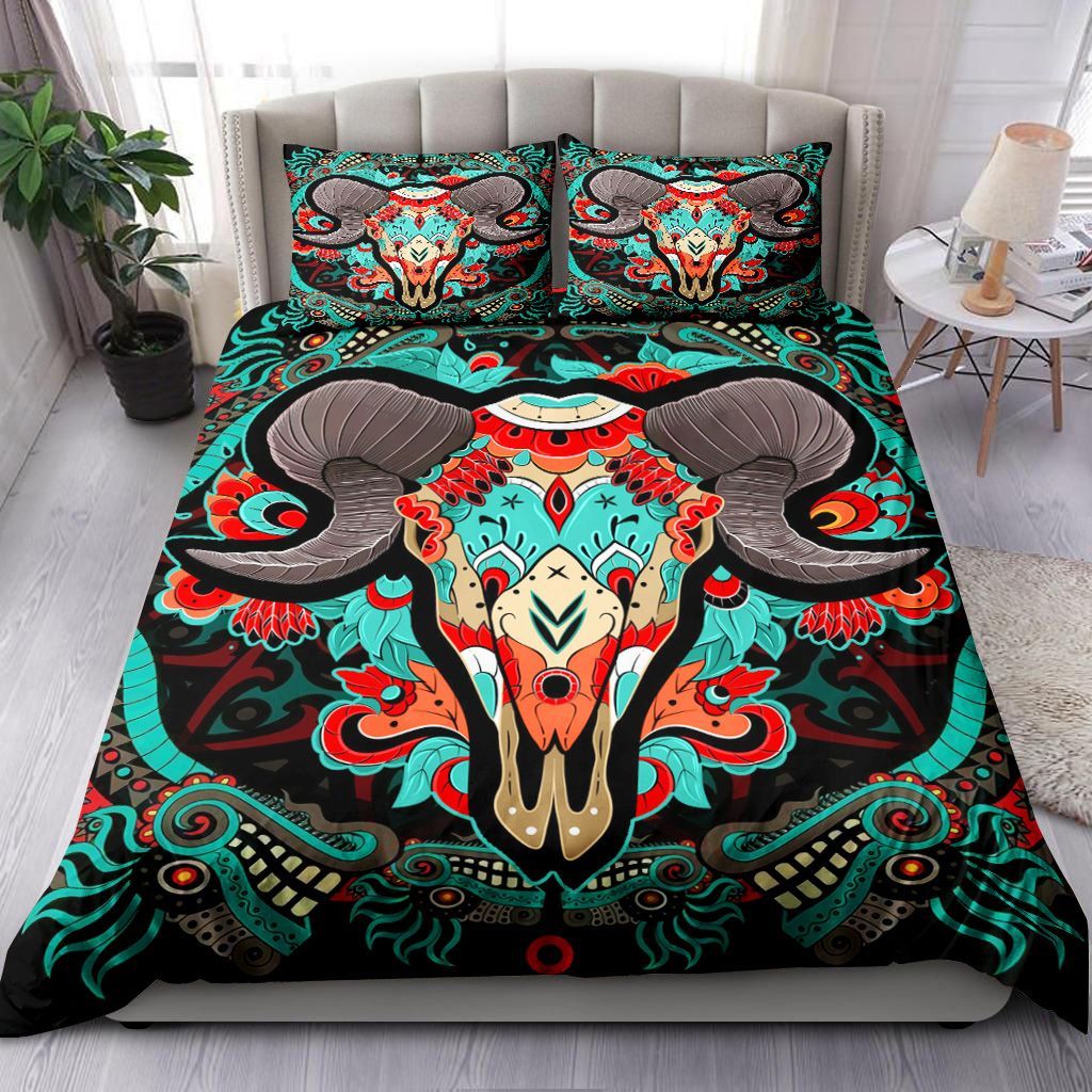 Coloful Mexico Deer Skull Bedding Set