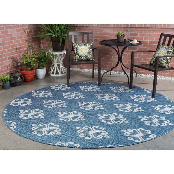 Colonnade Transitional Geometric Round Carpet