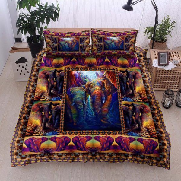 Color Elephant Couple Bedding Set