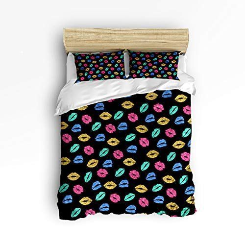Color Full Lips Bedding Set