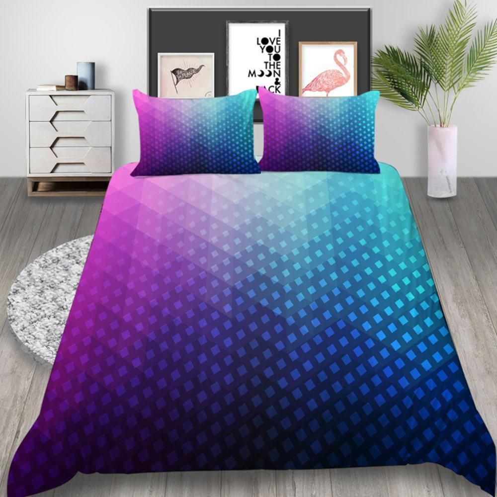 Color Rhombus Beautiful Printed Bedding Set