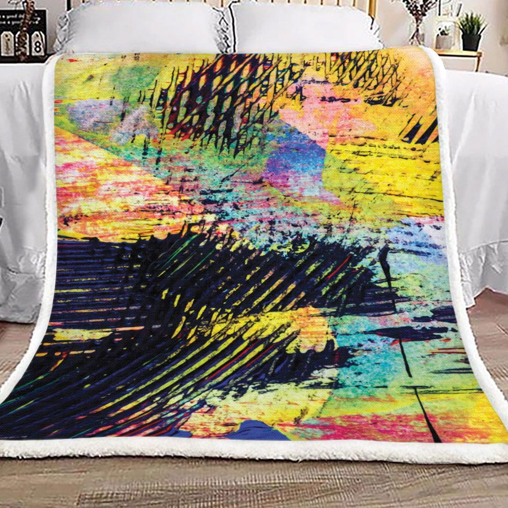 Color Splash Painting Sherpa Fleece Blanket