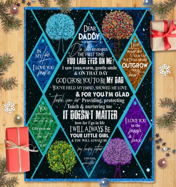 Color Tree Daughter To Dad Sherpa Fleece Blanket