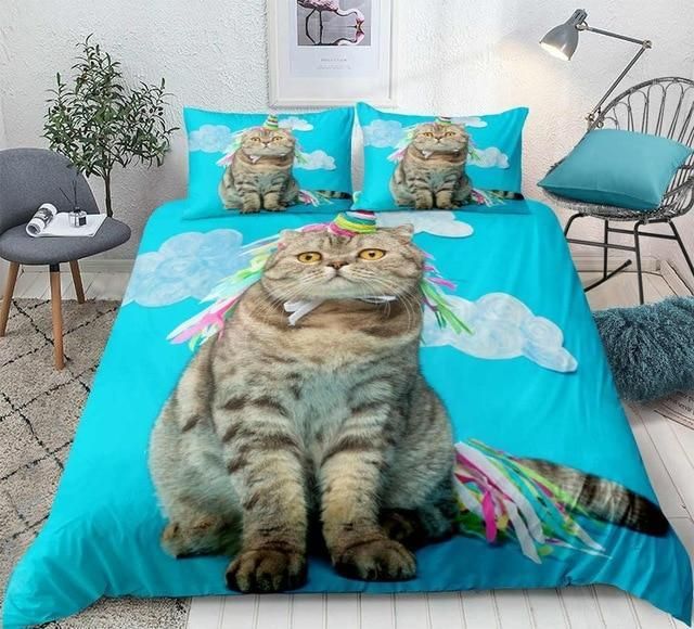 Color Unicorn Cat Bedding Set
