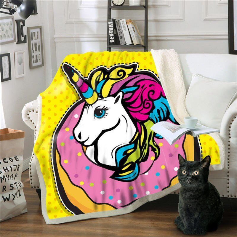 Color Unicorn Sherpa Fleece Blanket