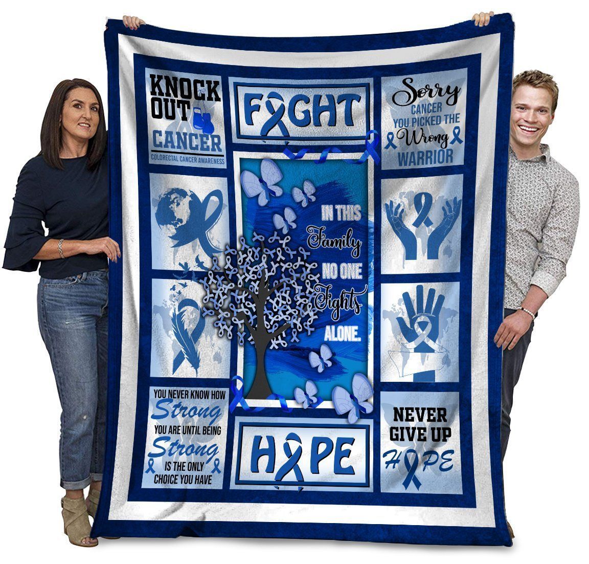 Colorectal Cancer Awareness In This Family No One Fights Alone Fleece Blanket