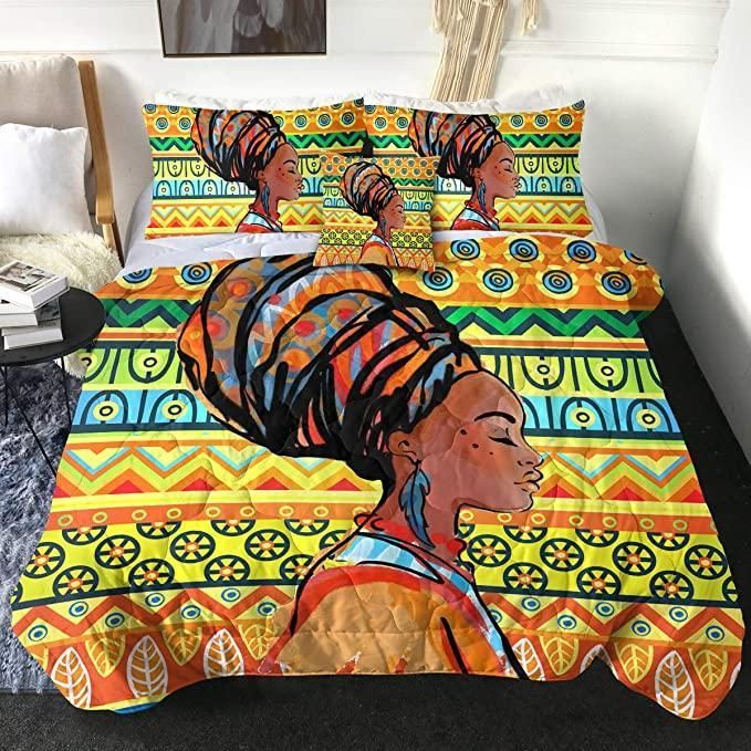 Colored African Lady Bedding Set