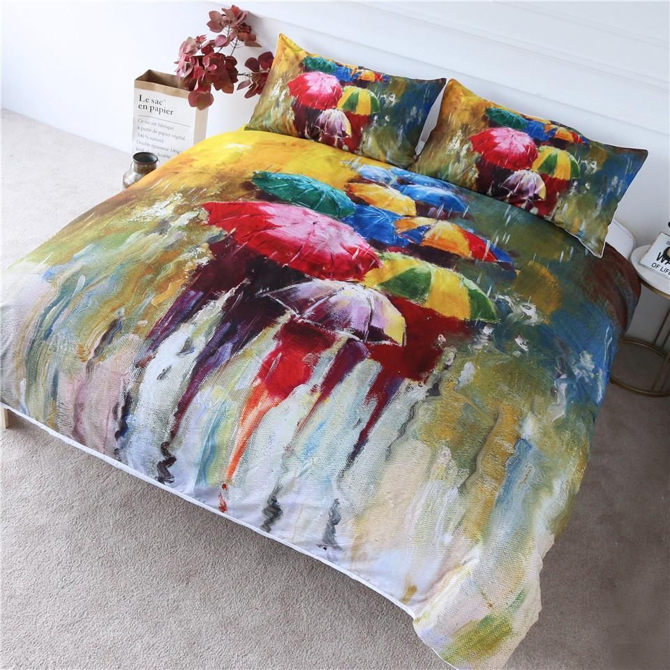 Colored Umbrella Bedding Set