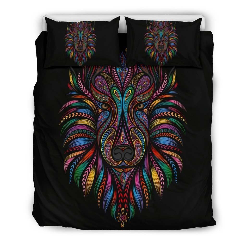 Colorful Art Wolf Bedding Set