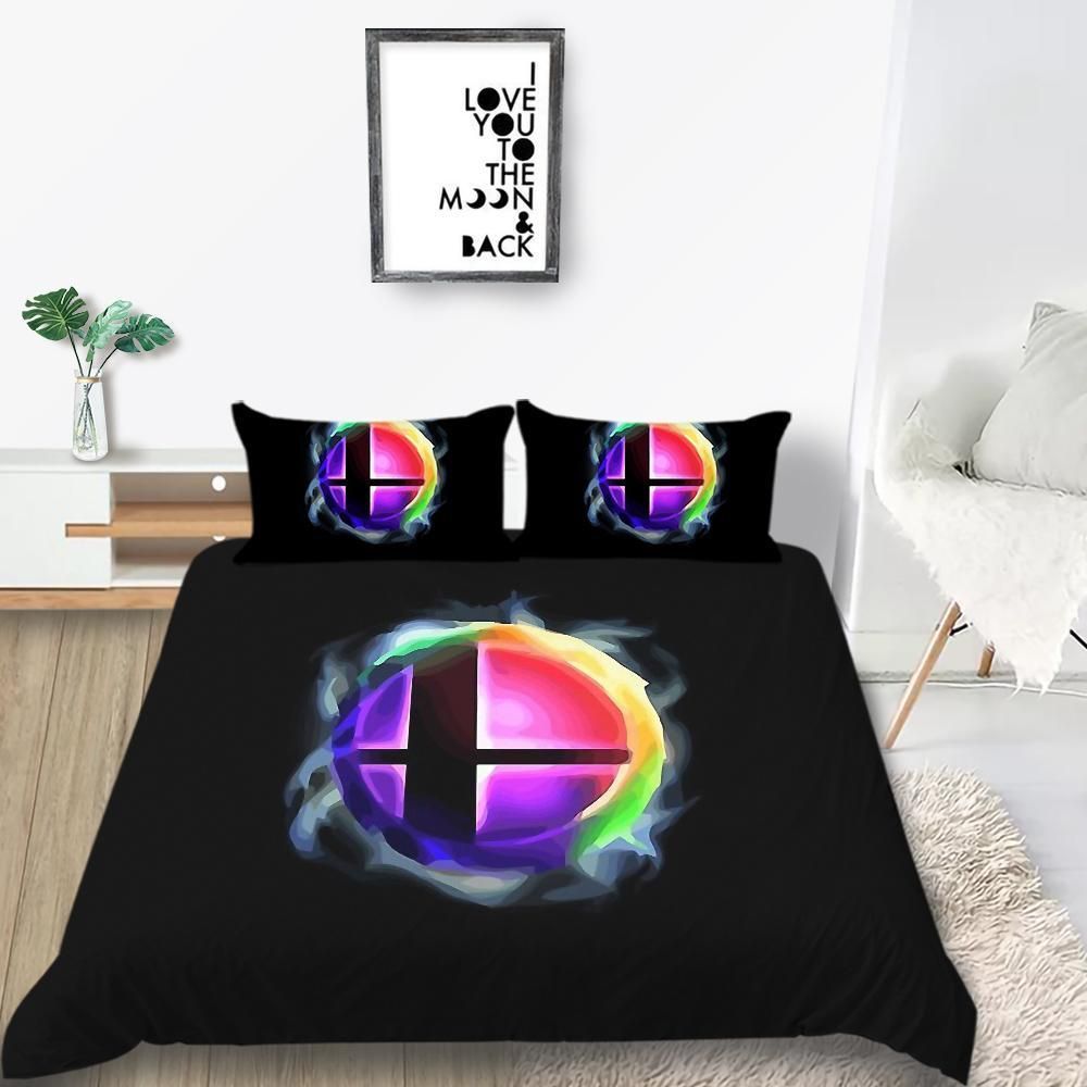 Colorful Ball In Black Over Printed Bedding Set