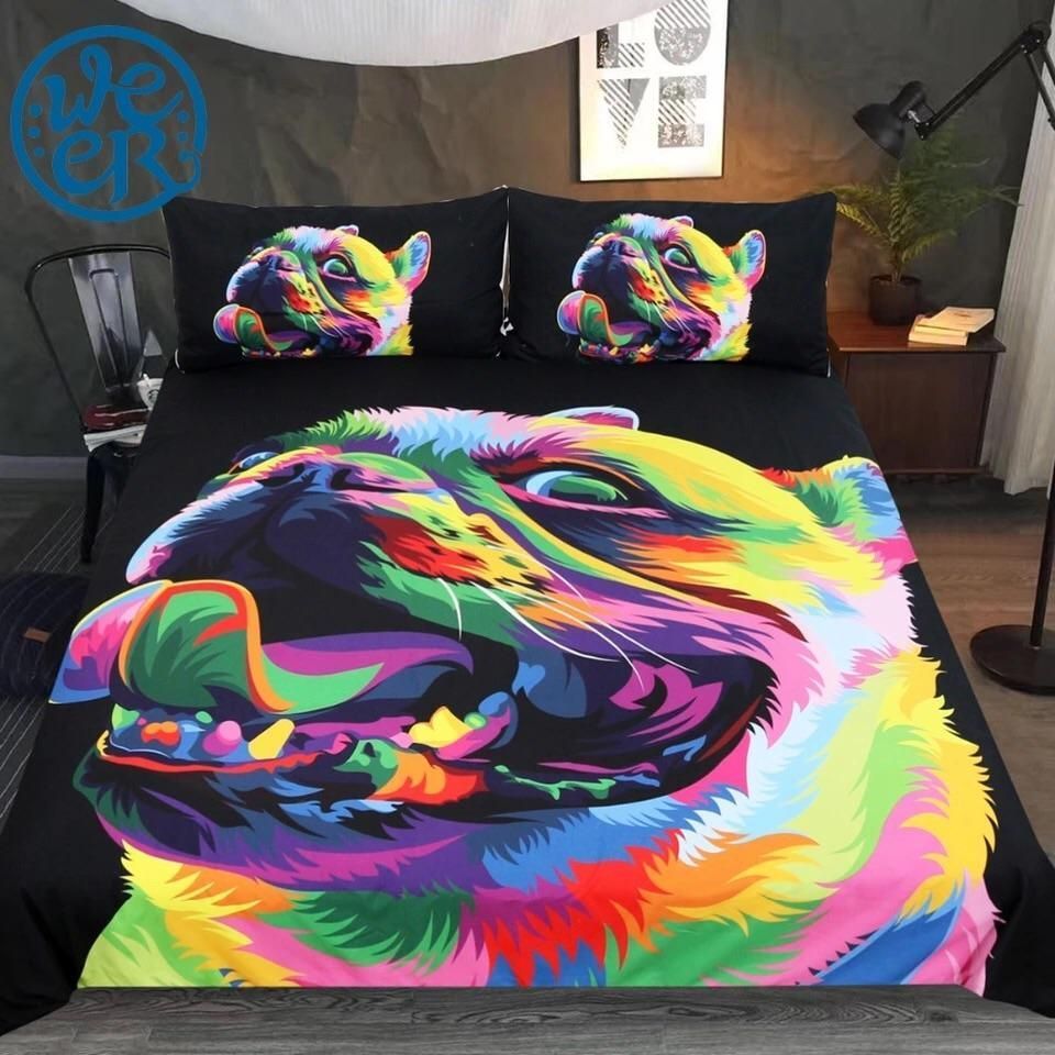 Colorful Bulldog Bedding Set