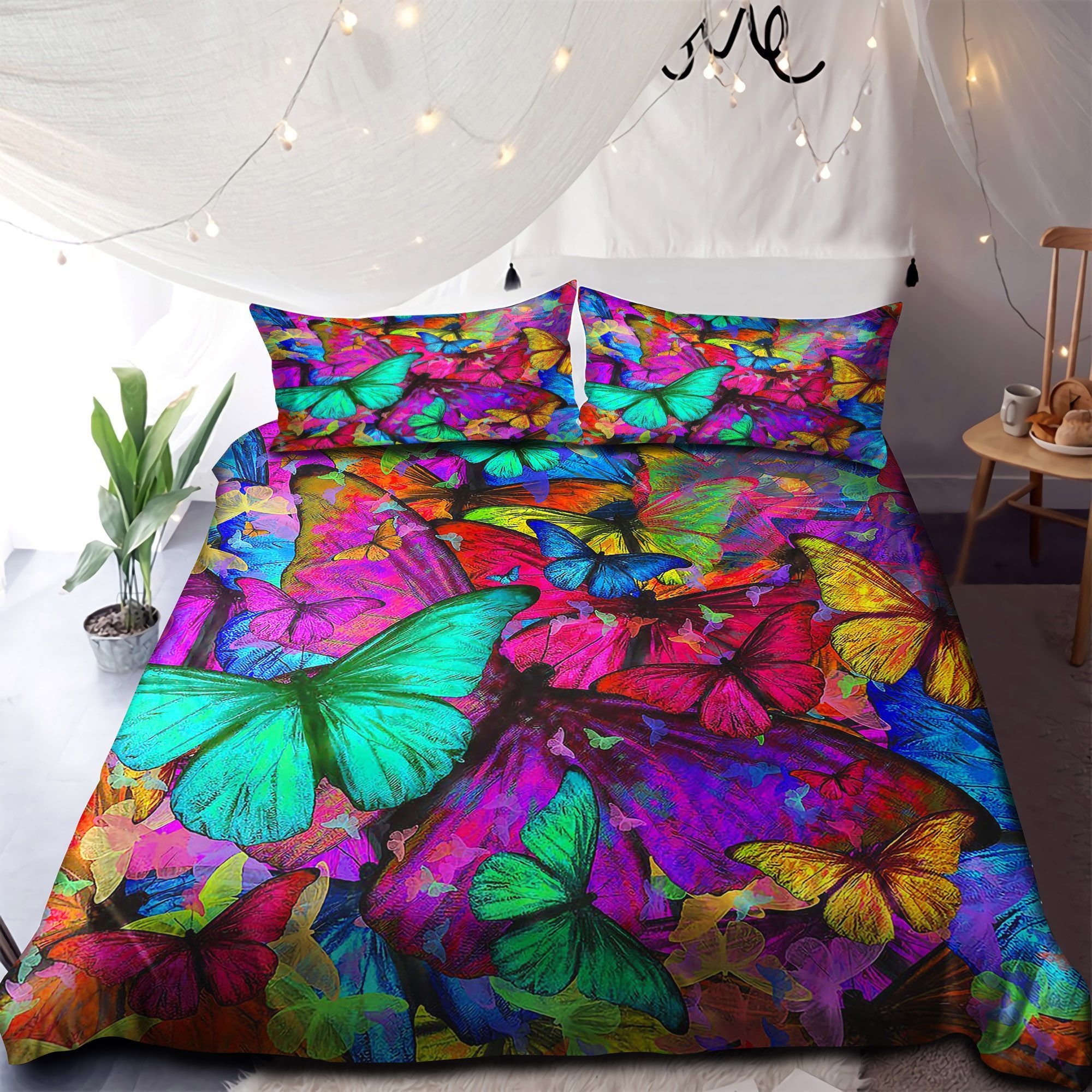 Colorful Butterflies Art Bedding Set