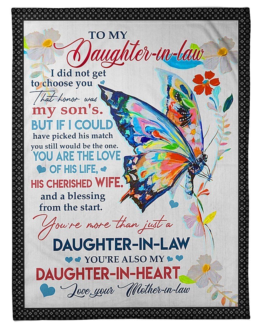 Colorful Butterflies You Are The Love Of His Life To Daughter In Law Fleece Blanket Fleece Blanket