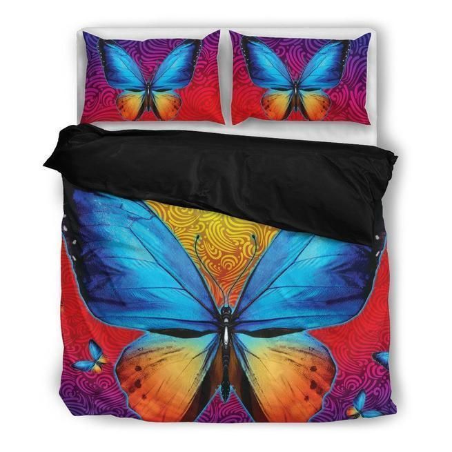 Colorful Butterfly Pattern Bedding Set