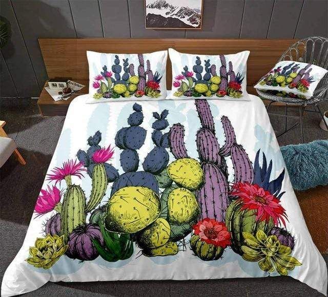 Colorful Cactus Species Bedding Set
