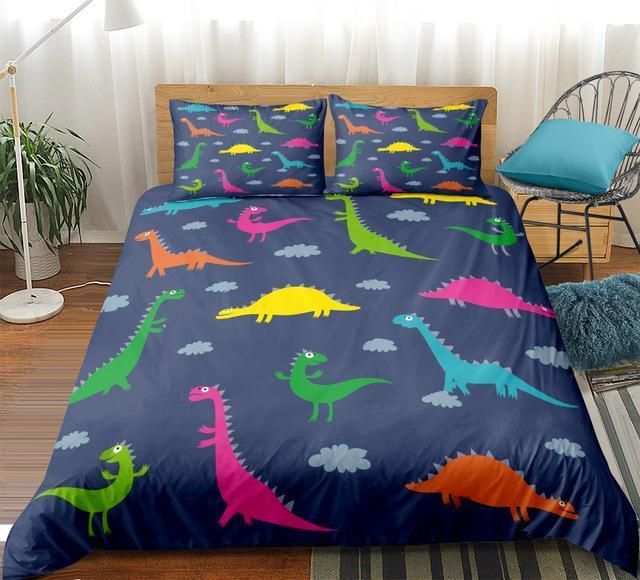 Colorful Cartoon Dinosaur Bedding Set