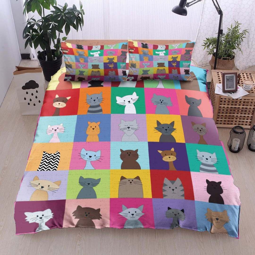 Colorful Cat Bedding Set
