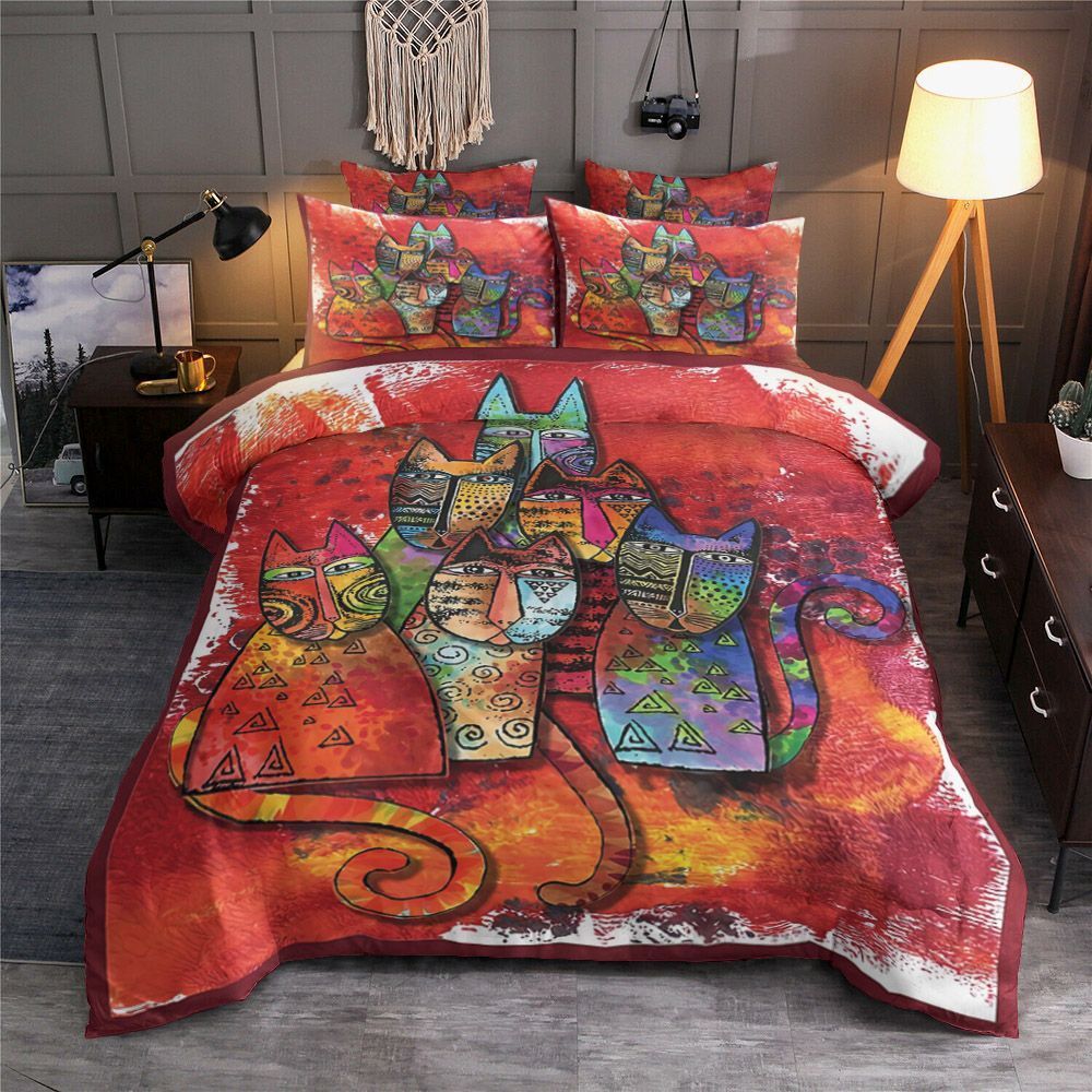 Colorful Cat Bedding Set