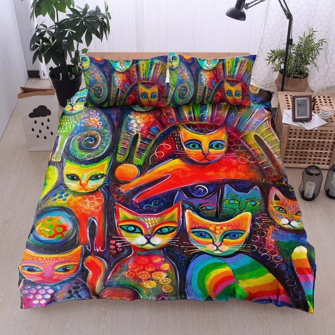 Colorful Cat Bedding Set