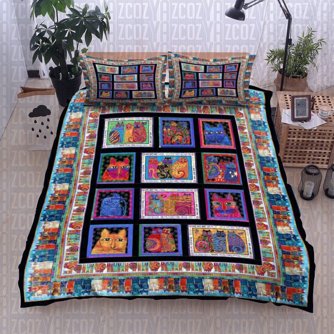 Colorful Cat Bedding Set