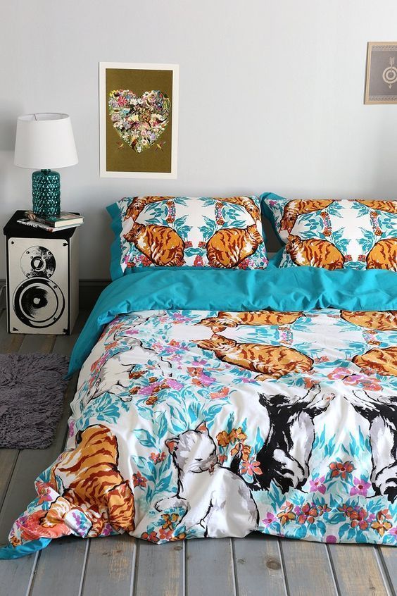 Colorful Cat Bedding Set