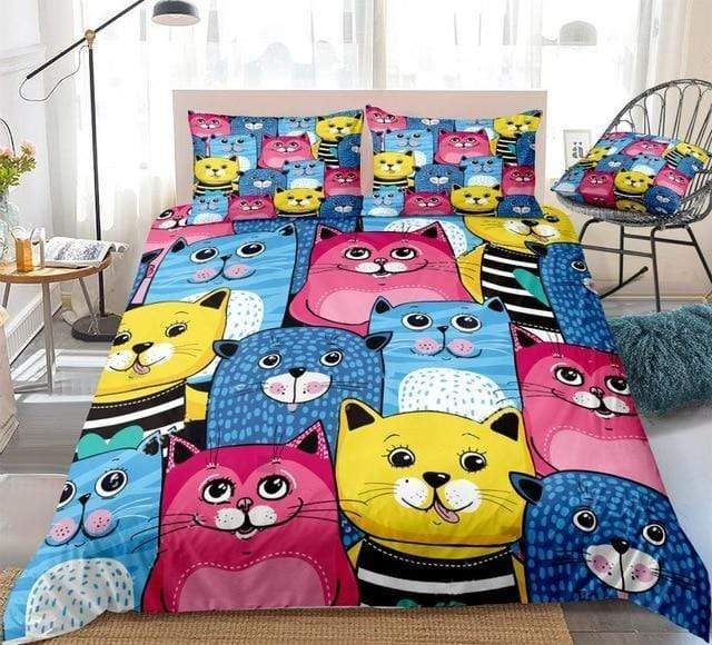 Colorful Cats My Heart Bedding Set