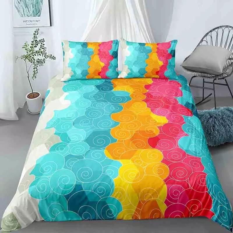 Colorful Clouds Swirl Art Bedding Set