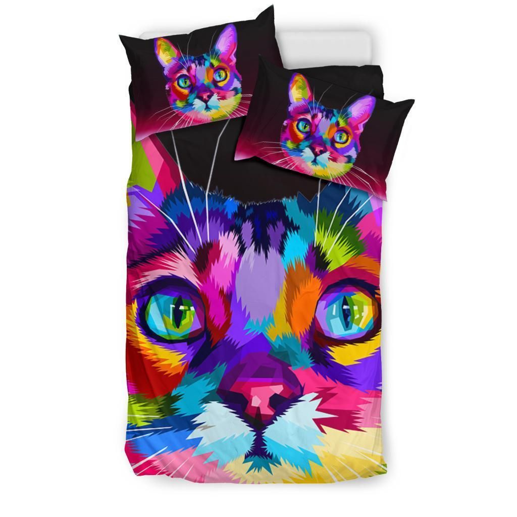 Colorful Cute Cat Bedding Set