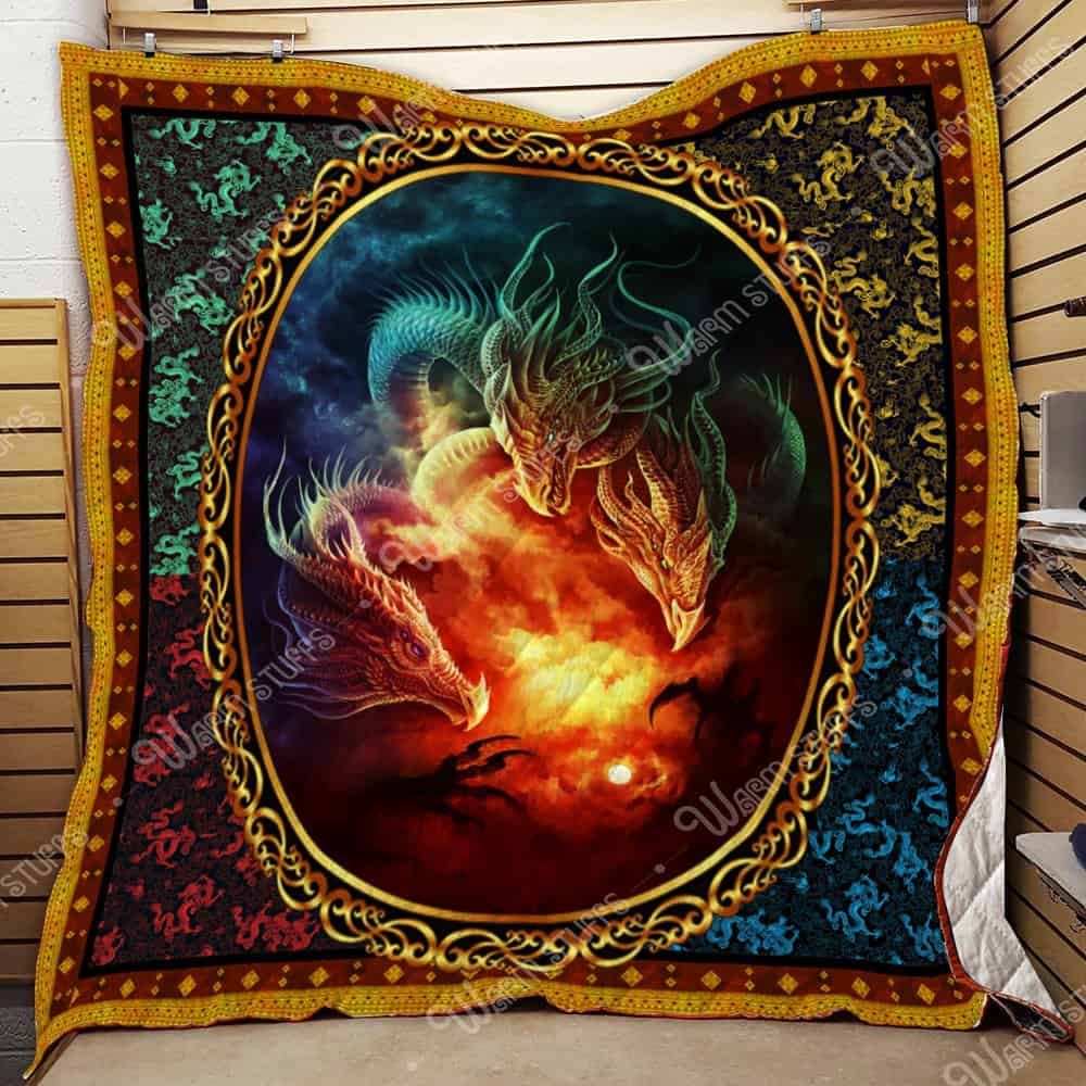 Colorful Dragon Quilt Blanket Dhc1312198Dd
