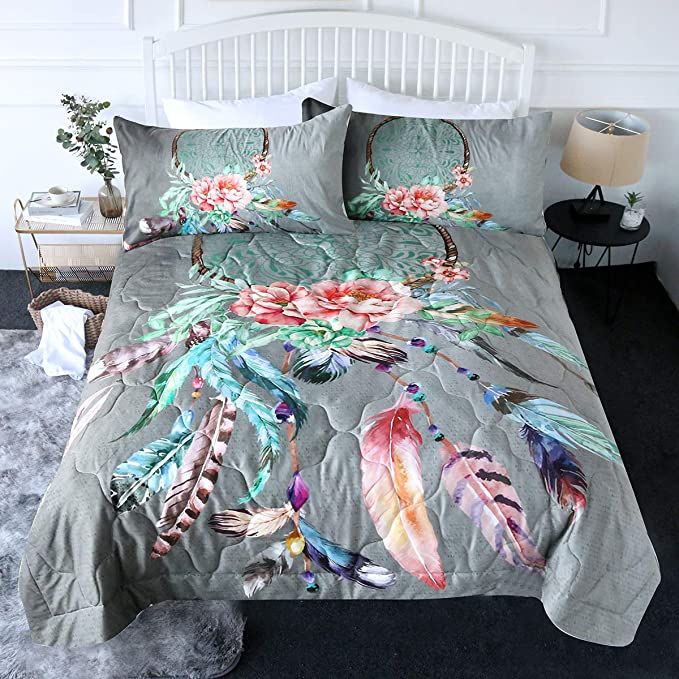 Colorful Dreamcatcher Grey Bedding Set