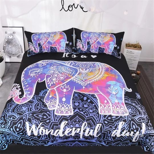 Colorful Elephant Bedding Set