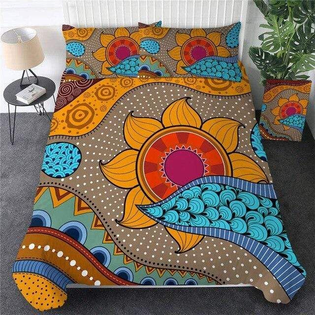 Colorful Ethnic Flowers Bedding Set