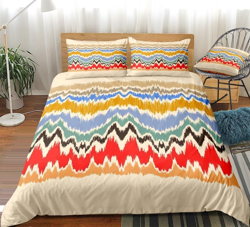Colorful Ethnic Geometric Bedding Set