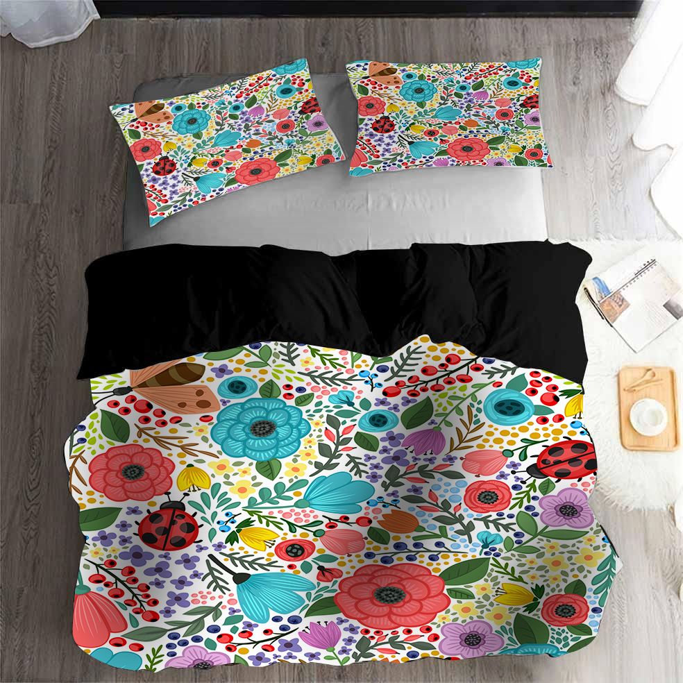 Colorful Floral 3D Printed Bedding Set