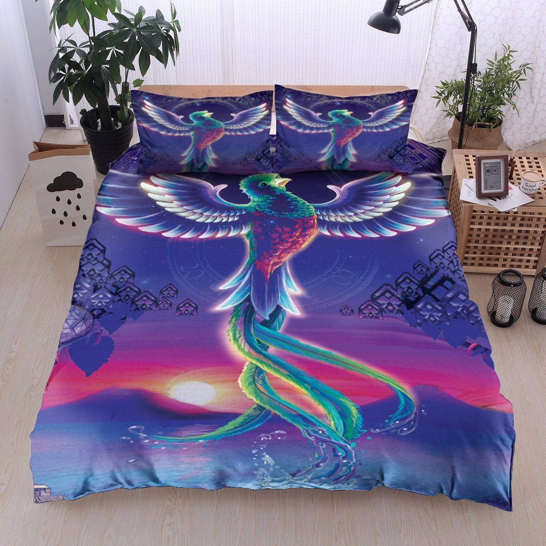 Colorful Flying Bird Bedding Set