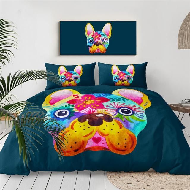 Colorful French Bulldog Bedding Set