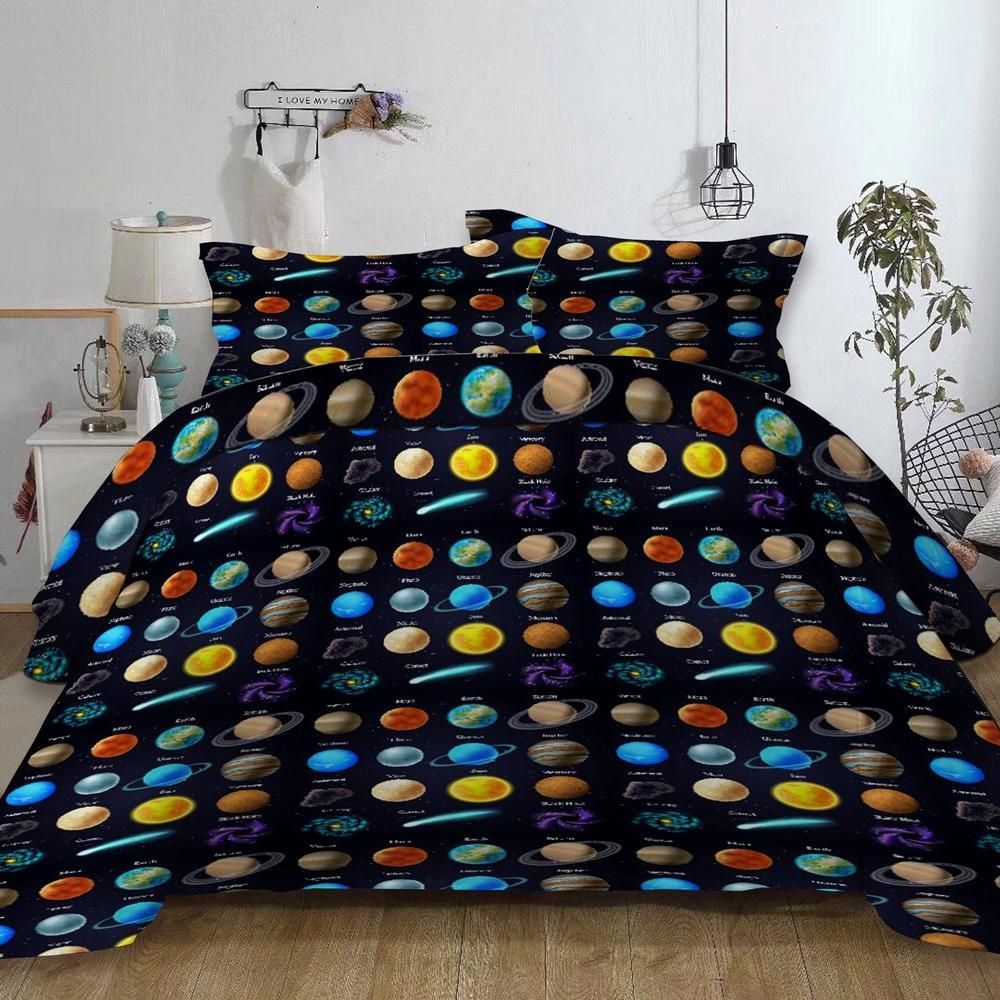 Colorful Galaxy Planet Bedding Set