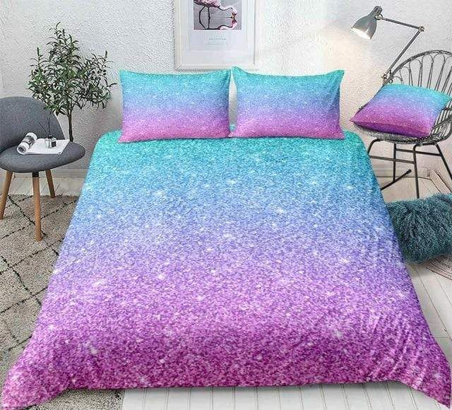 Colorful Glitter Purple And Pink Bedding Set