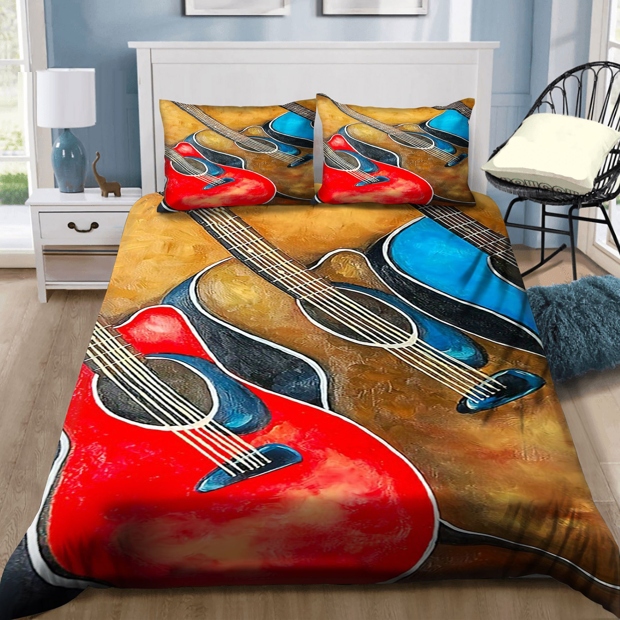 Colorful Guitars Bedding Set