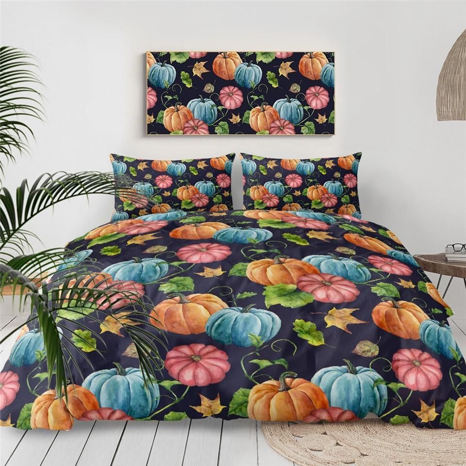 Colorful Halloween Pumpkin Bedding Set