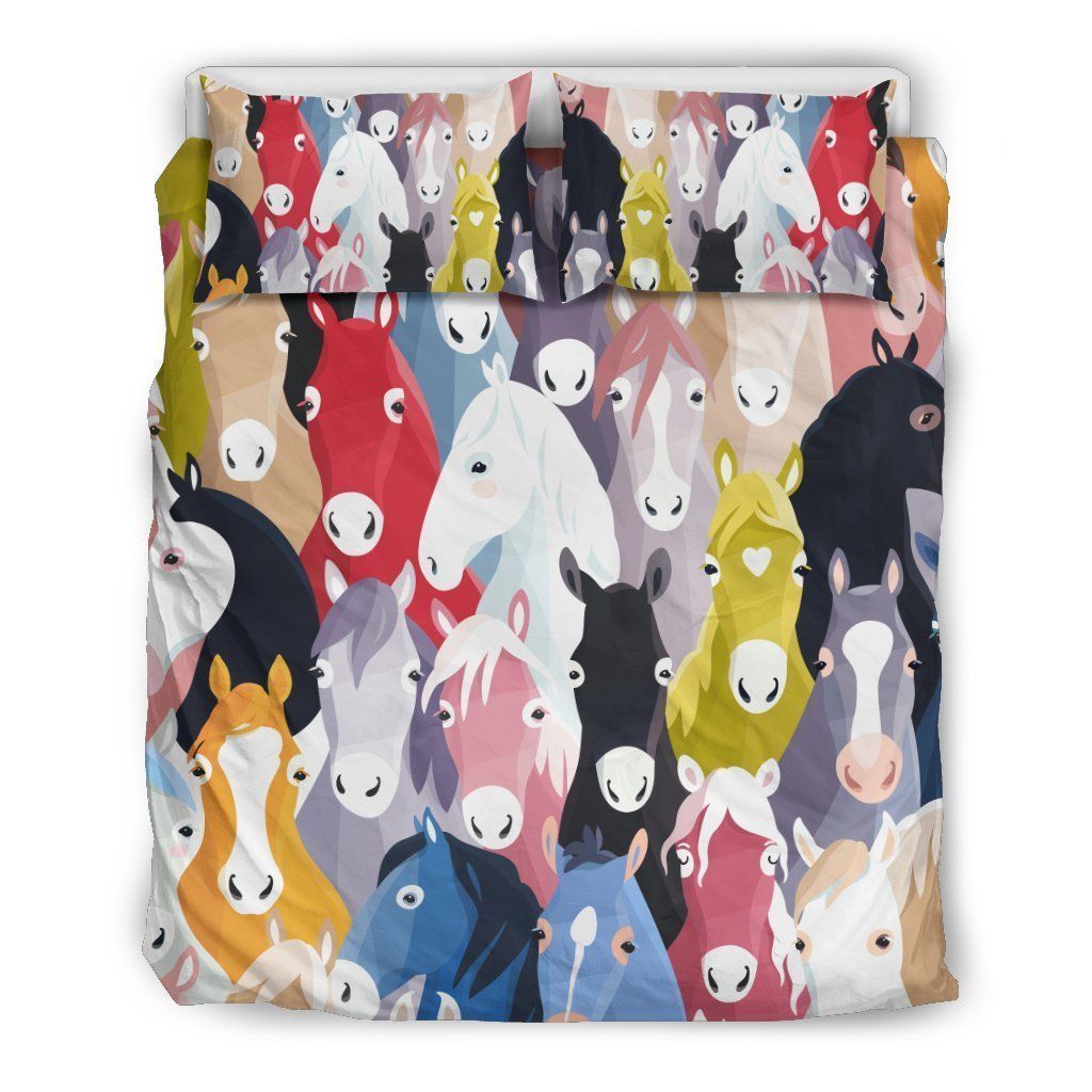 Colorful Horse Bedding Set