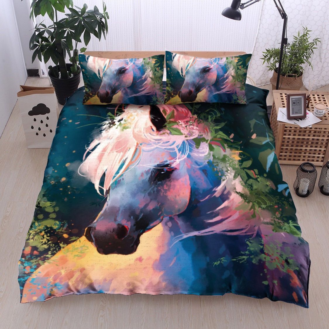 Colorful Horse Bedding Set