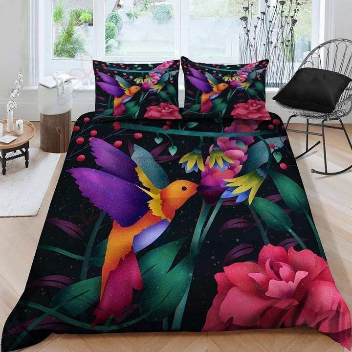 Colorful Hummingbird Bedding Set