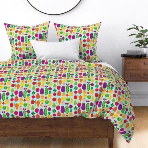 Colorful Kawaii Fruit Vegetables Bedding Set