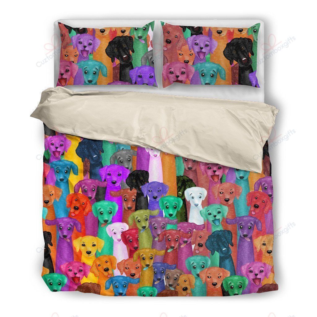 Colorful Labrador Printed Bedding Set