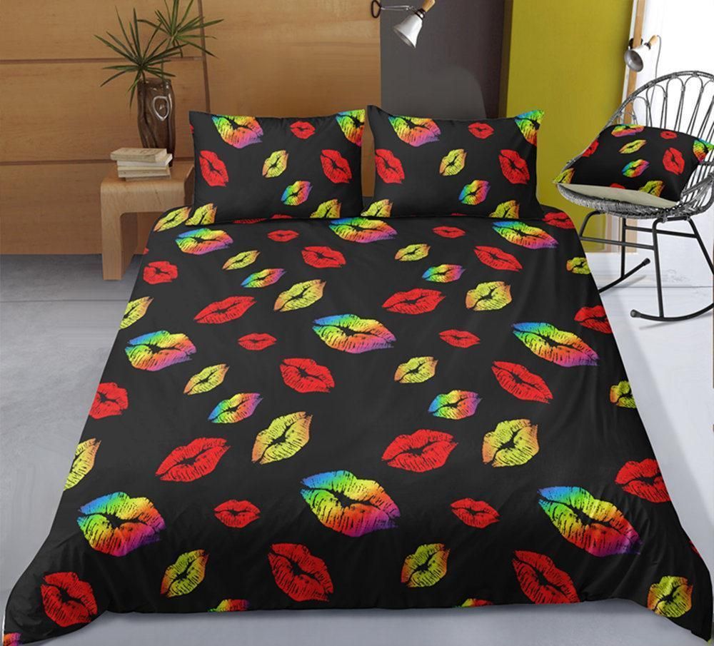 Colorful Lips King 3D Bedding Set